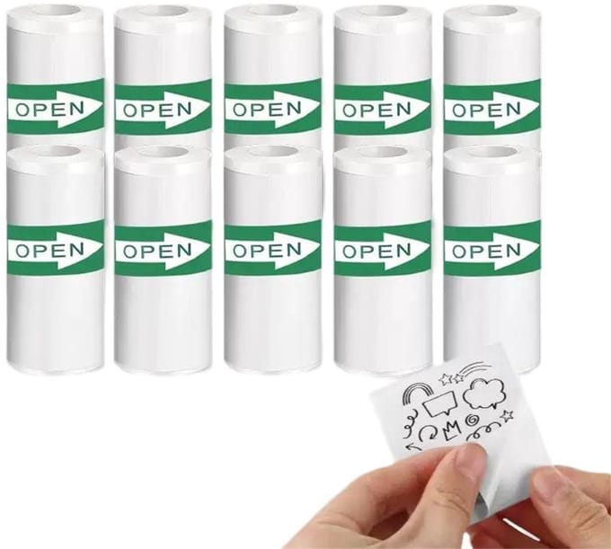 Printpapier - 10 rollen - geschikt voor 57mm instantcamera's - geen inkt - wit