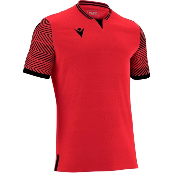 Macron Tureis Shirt Korte Mouw Heren - Rood / Zwart | Maat: M