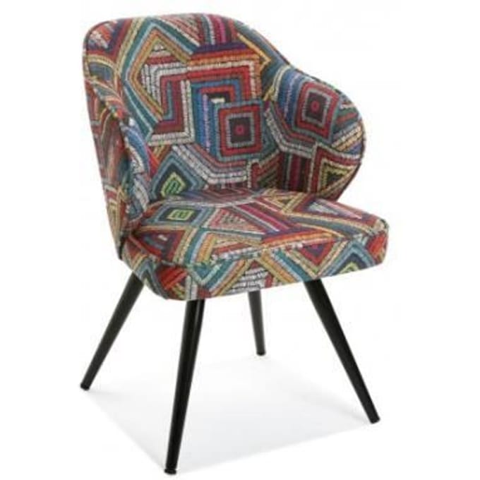 Fauteuil - VERSA - ABENAKI - Veelkleurig - Stof - Etnisch schoon