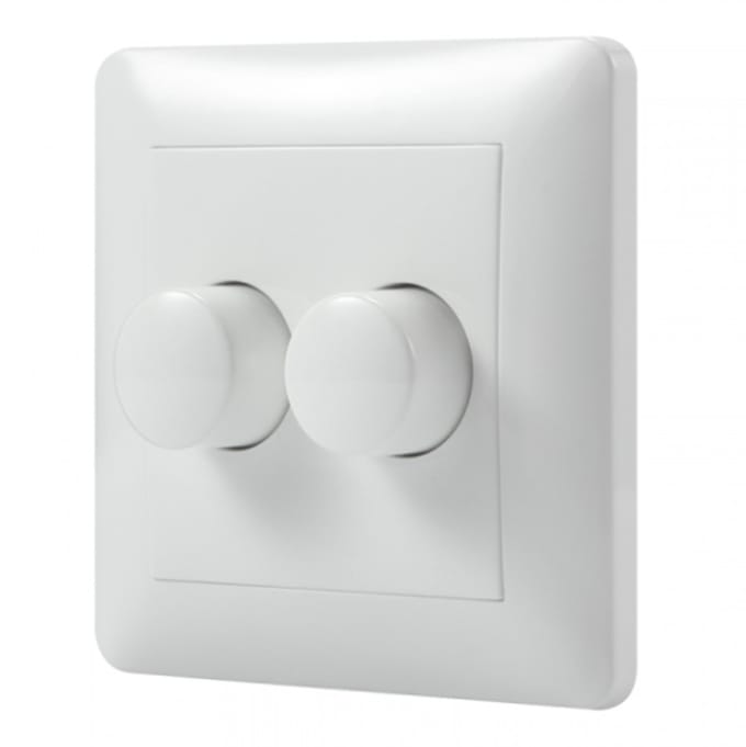 Duo muurdimmer, inbouw 2 x 0-200W