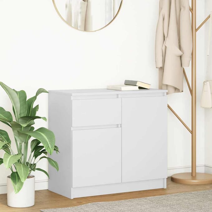 vidaXL - Dressoir - met - lade - 71x35x65 - cm - spaanplaat - wit
