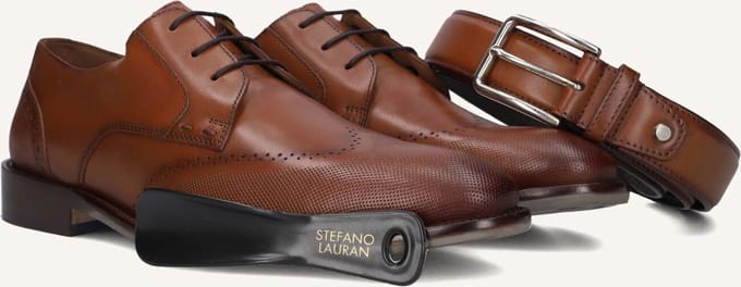 STEFANO LAURAN Msh0010098 Nette schoenen - Veterschoenen - Heren - Cognac - Maat 41,5