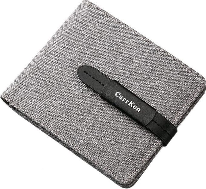 BAZORO® Heren Portemonnee - Billfold - Polyester - Grijs