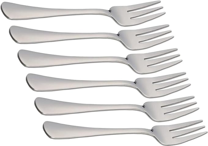 Set van 6 Kleine Dessert- en Cocktailgabels van RVS voor Appetizers en Fruit, 13.3 cm