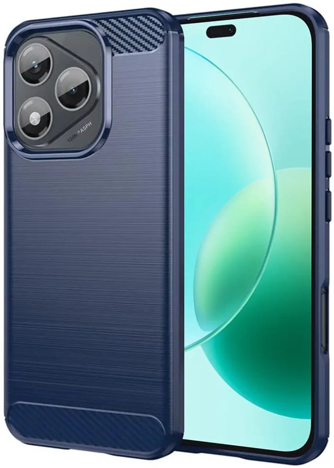 Hoesje geschikt voor HONOR 400 Lite - Techsuit Carbon Silicone Back Cover - Blauw