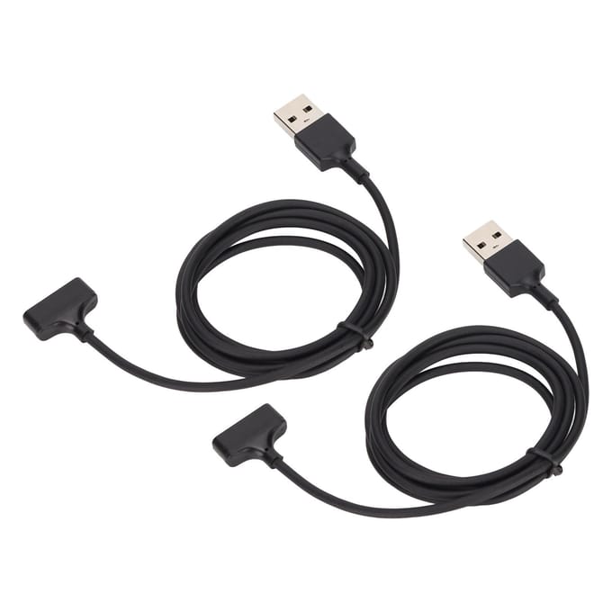 2 Stuks USB Horloge Oplader Kabel 3.3ft Universele Snel Opladen Verbindingskabel voor Fitbit Ionic Smartwatch black
