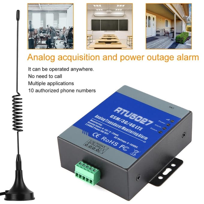 GSM Analoge Alarm Transducer Stroomstatus Bewaking Alarm Controller gray