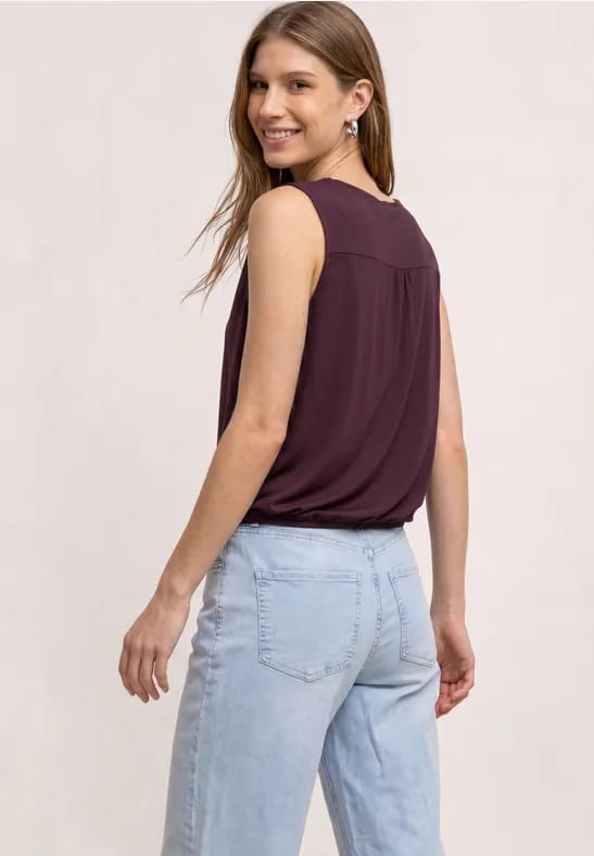 Jersey top met elastische zoom
