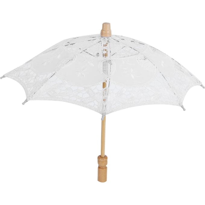 Kant Paraplu Bruiloft Bruids Parasol Paraplu voor Fotografie Requisieten BruiloftsbenodigdhedenS Wit wit