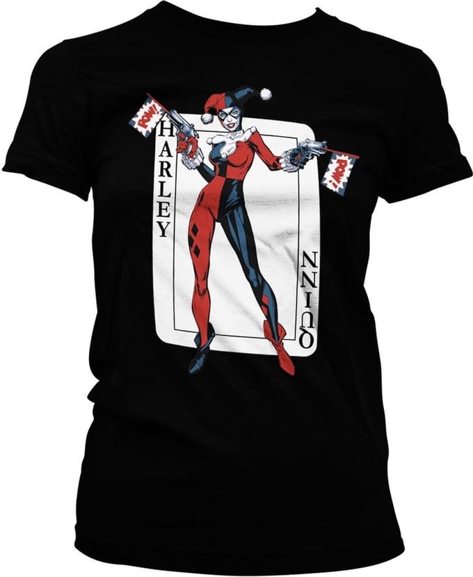 Harley Quinn Card Games Girly Tee dames-T-shirt zwart