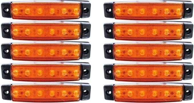 10x LED side front outline 12V AMBER marker lights for truck camper caravan