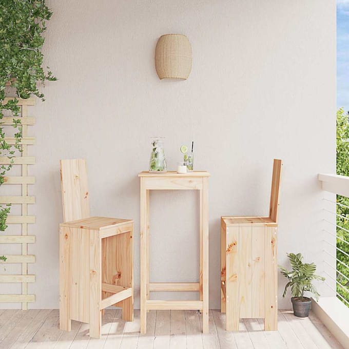 vidaXL - Barkrukken - 2 - st - 40x42x120 - cm - massief - grenenhout