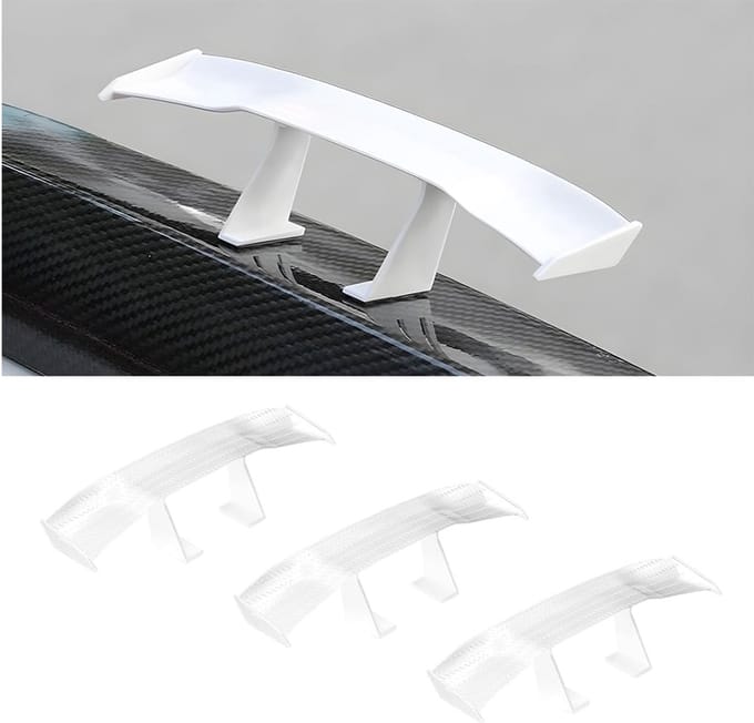 Allecto - Mini Spoiler Wing - Auto Exterieur Accessoires - Wit - Carbon Fiber Textuur - Universele Toepassing - 3 Stuks