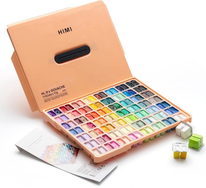 HIMI - Gouache - Twin split cups - set van 112 kleuren - 12g - Peach Fuzz