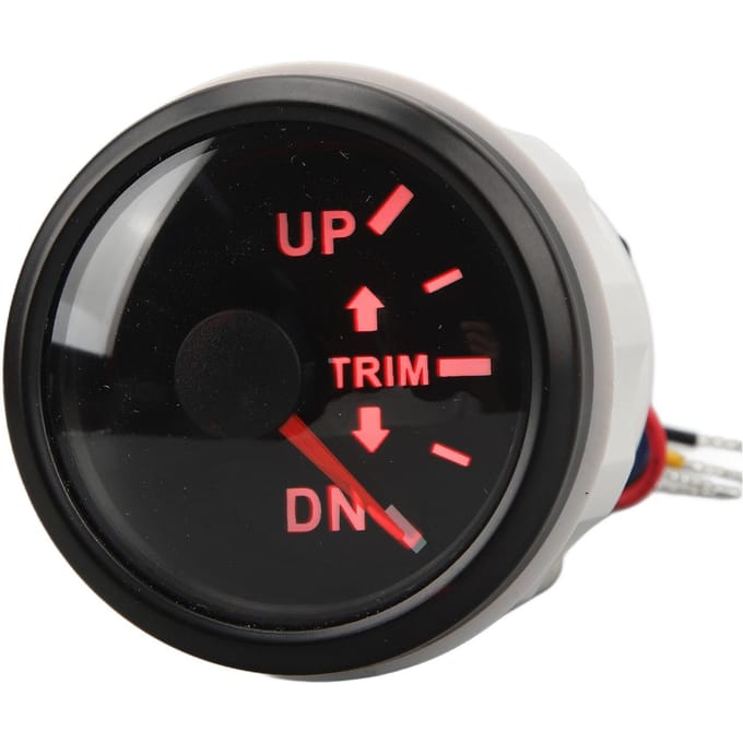 52MM Boot Trim Meter RVS DC9 tot 32V OP NEER Marine Trim Balans Meter voor Jachten Marines Black Dial with Black Frame gray