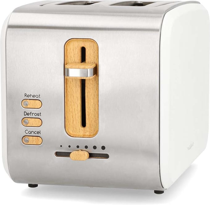 Nedis Broodrooster – 2 Brede Sleuven – 6 Standen – Soft-Touch – Wit