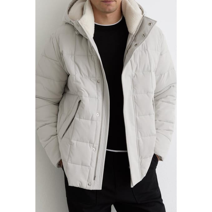Reiss Ls Borg Lined Quilted Puffer Jacket Stone Taglia: S | Giacche invernali Outlet | Uomo