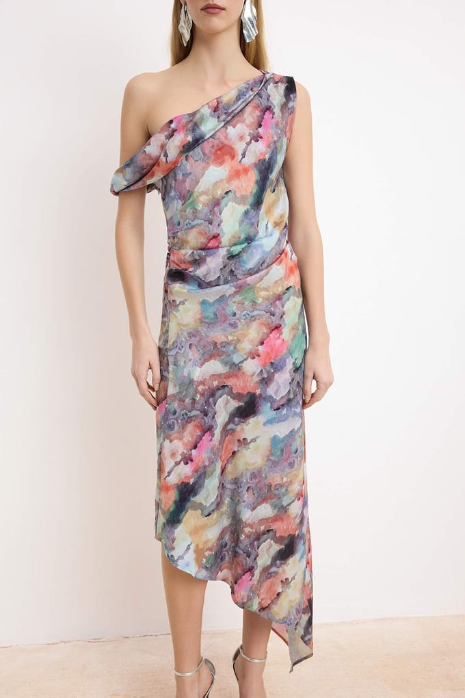 Maxi-jurk met print voor dames, mouwloos, chique/nachtelijk
