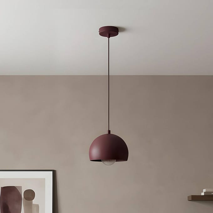 Luminex Hanglamp Sool, donkerrood, Ø 15 cm, 1-lamp, metaal, E27