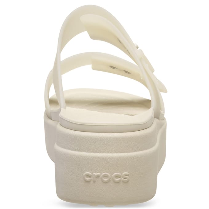 Crocs Brooklyn Buckle Low Wedge Dames Sandstone Sandalen