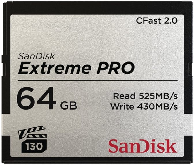SANDISK Extreme Pro CFAST 2.0 64GB 525MB/s VPG130