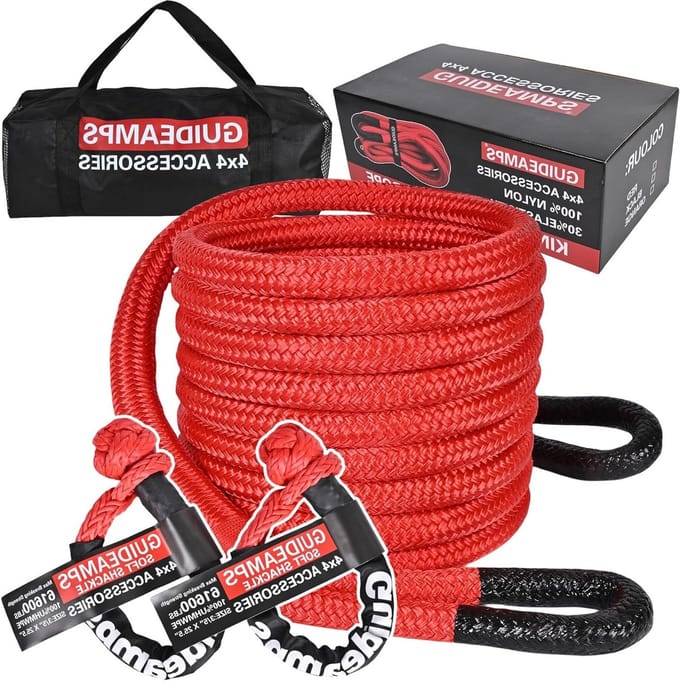Kinetic Recovery Rope - Slepen Strap - Voertuig Herstel - 30% Elasticiteit - 1"x30ft - Rood