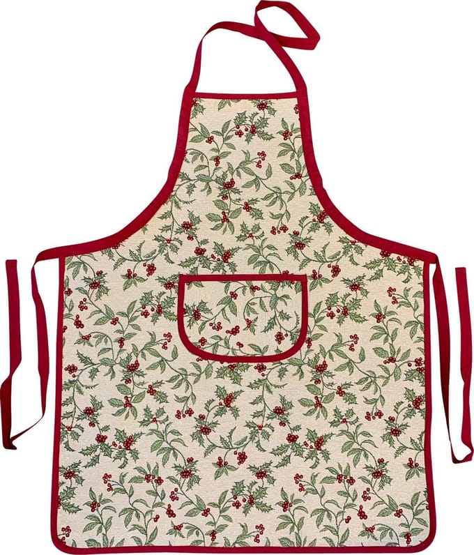 Schort - luxe gobelinstof - Christmas Berries - All over - Kerst - 85x70 cm