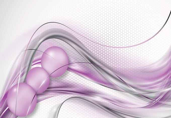 Fotobehang Purple Silver Pattern | PANORAMIC - 250cm x 104cm | 130g/m2 Vlies