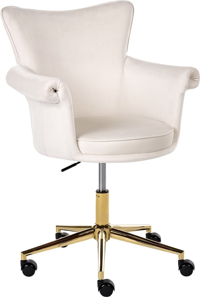 VELENCIA - Bureaustoel - Off-white - Fluweel