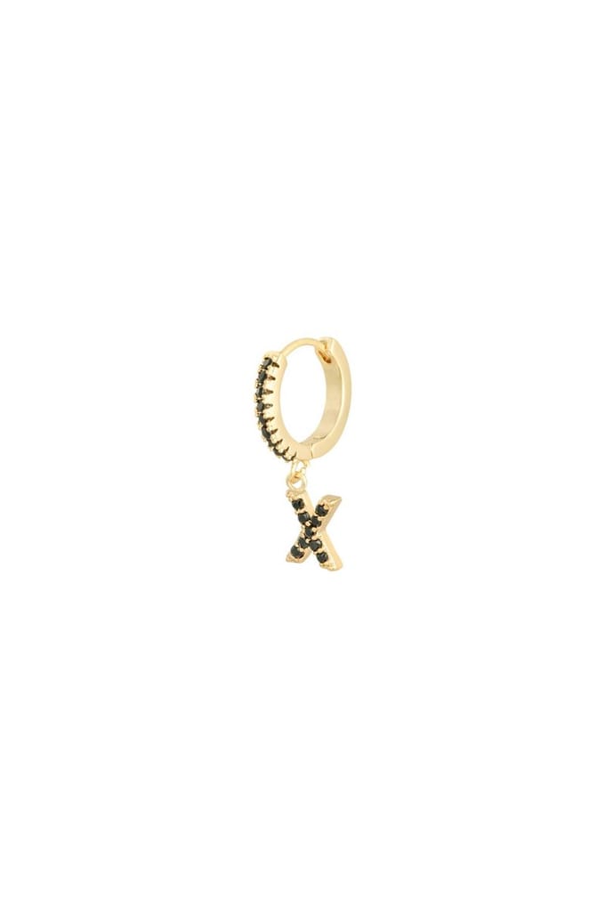 Oorbellen Letter X Zwart Copper