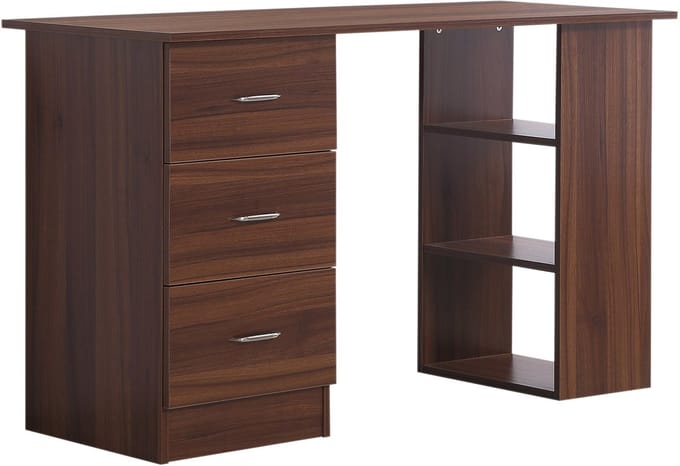 HOMCOM-Bureau met planken-120x49x72cm-Hout-Walnoot