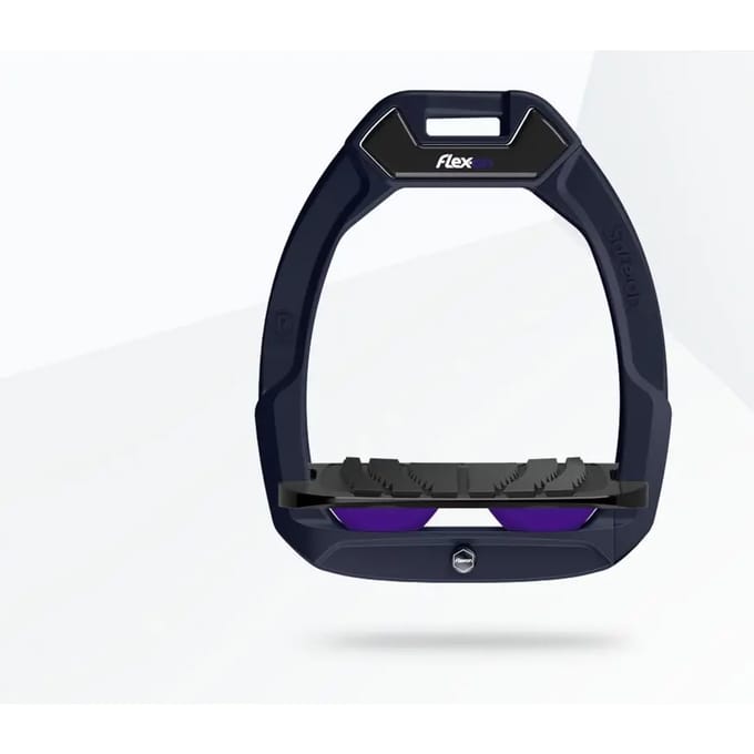 Veiligheidstijgers voor paardrijden Schuin Grip Marine/Zwart/Paarse Flex-On Safe-On