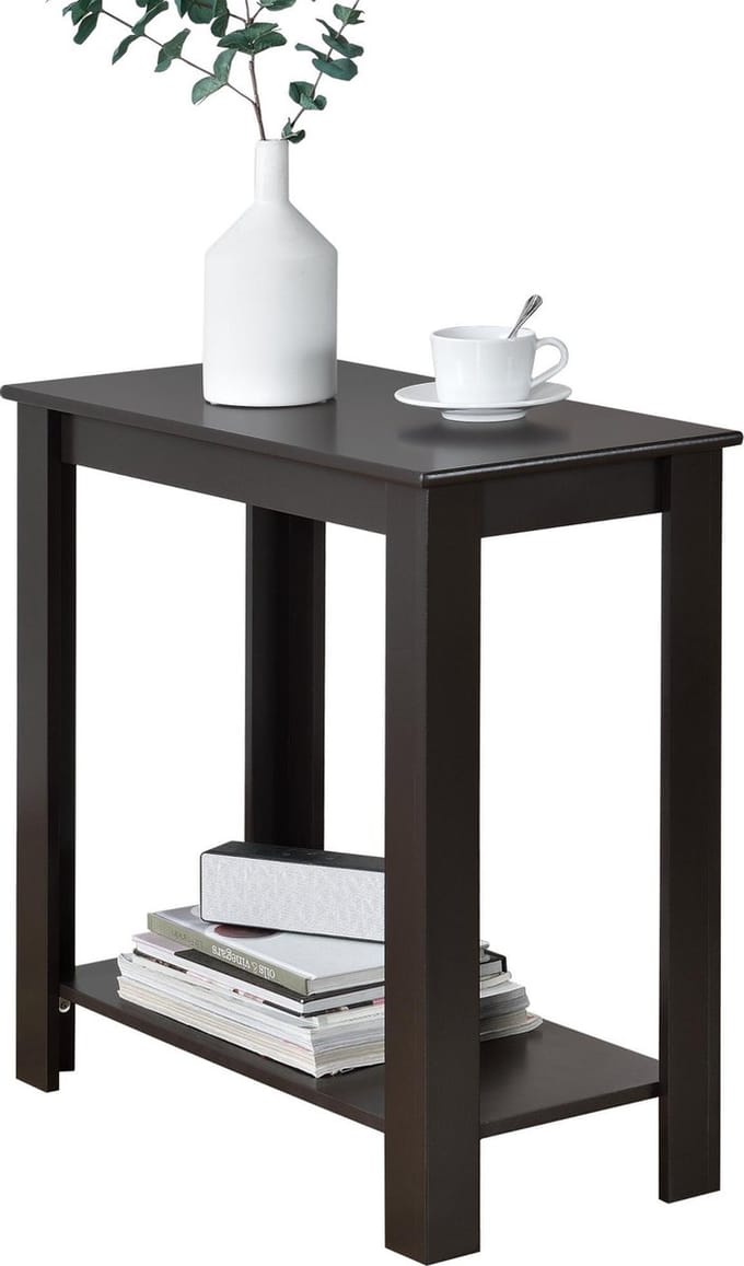 Bijzettafel Chur met plank MDF 60x30x61,3 cm donkerbruin