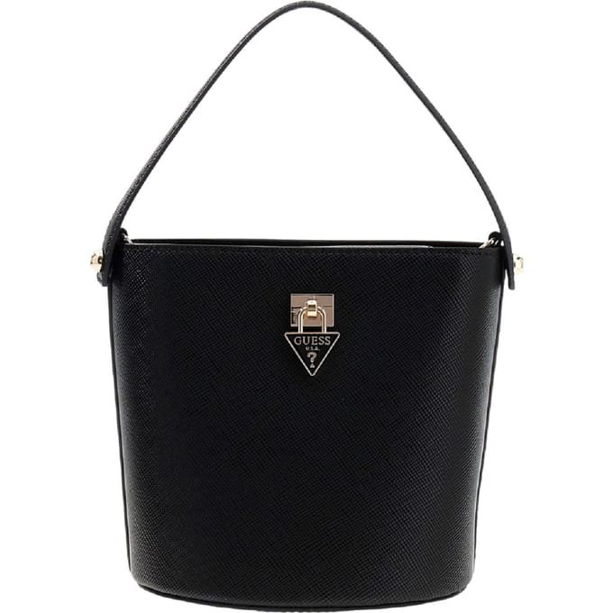 GUESS schoudertas Patsie Top Handle Bucket Black zwart