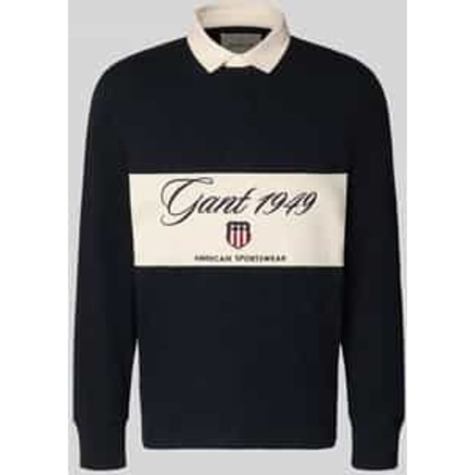 Gant Trui Blocked 1949 Shield Graphic Heavy Rugger Zwart / male