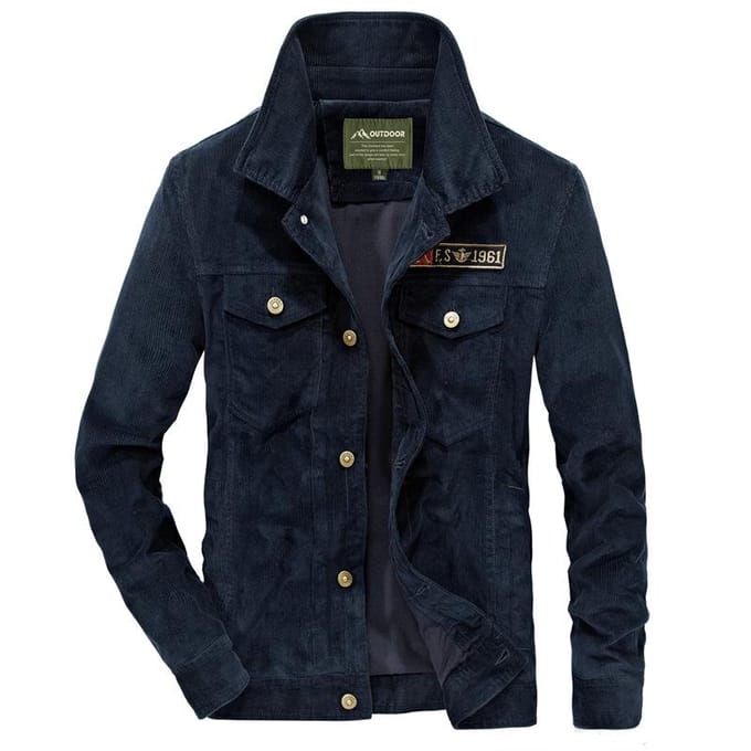 Veste d'automne pour hommes d'âge moyen, décontractée, à revers, multi-poches, grande taille, veste de travail multi-poches L black