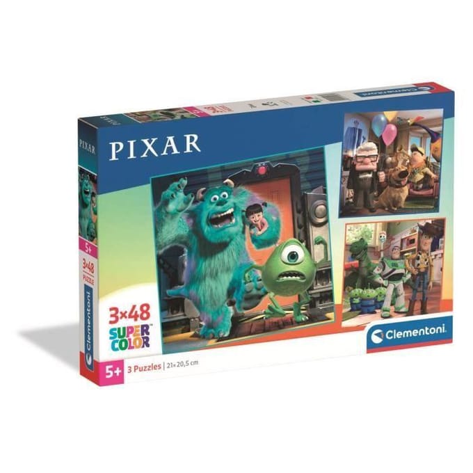 Clementoni - Puzzel - 3x48 Stukjes - Disney Pixar Thema - Puzzel Voor Kinderen - Vanaf 5 Jaar