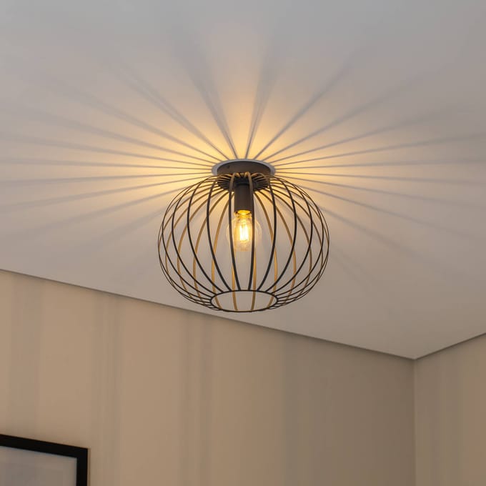 Argon Valor plafondlamp, antraciet, staal, Ø 40 cm