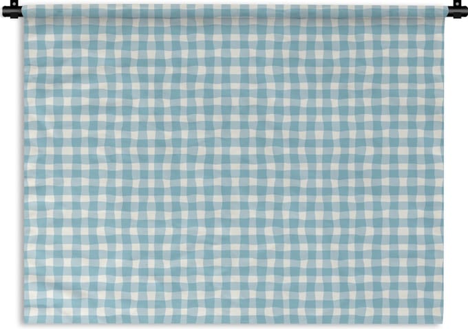 Wandkleed - Wanddoek - Pastel - Blauw - Patronen - 120x90 cm - Wandtapijt