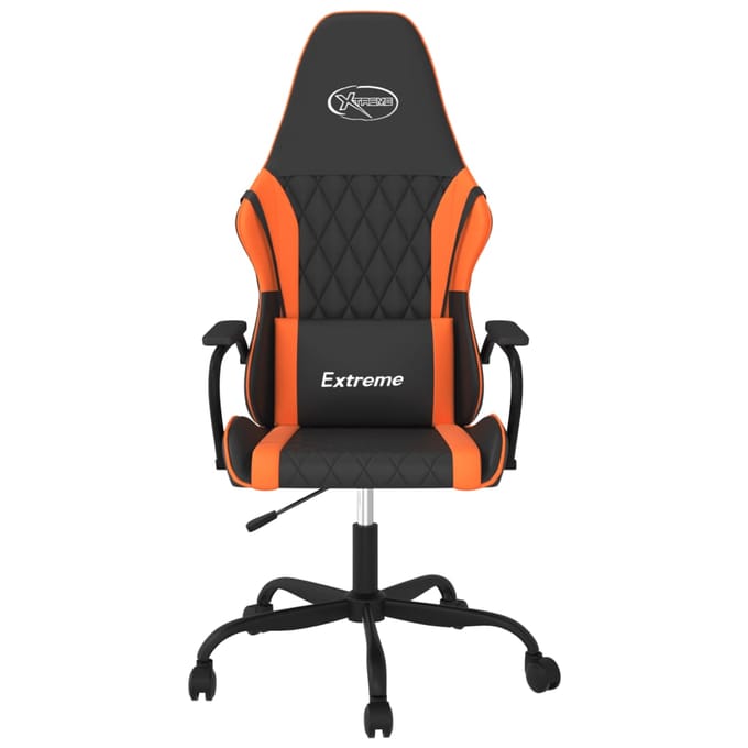vidaXL - Massage - gamestoel - kunstleer - zwart - en - oranje