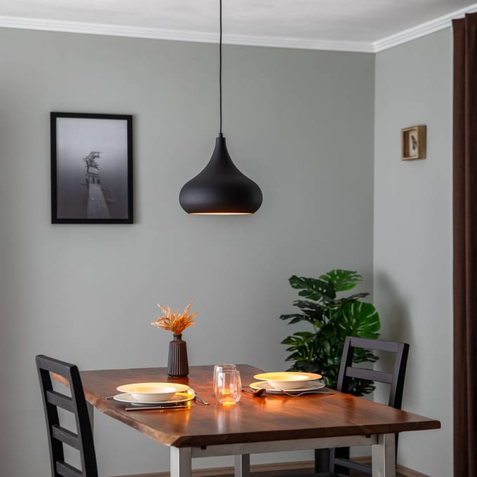 Opviq Saglam 3774 hanglamp 1-lamp Ø30cm zwart/goud