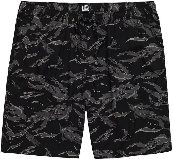 STHUGE - Heren - Bermuda elastische tailleband tropische all-overprint - Grafiet - Maat 4XL