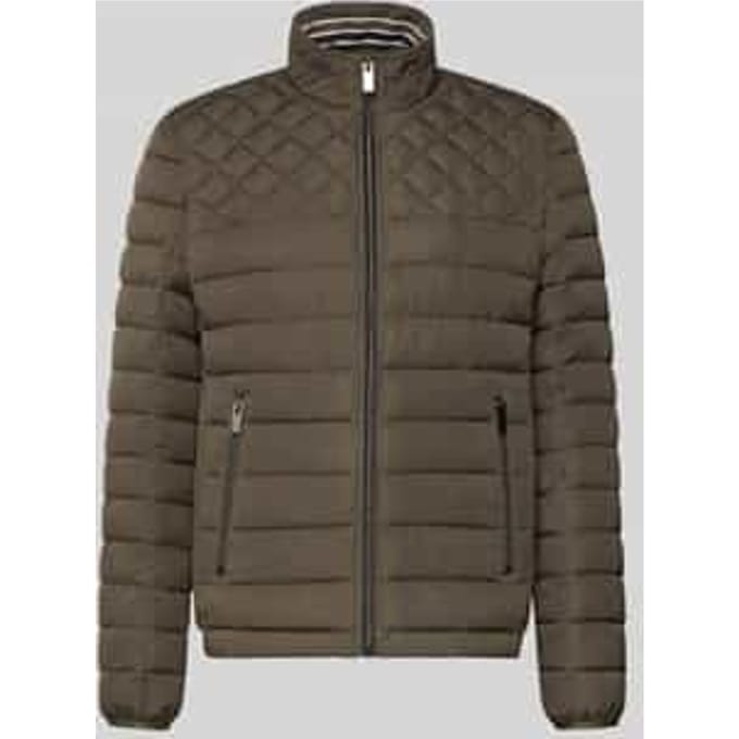 Slim fit Gewatteerd jack met gevoerde Kraag