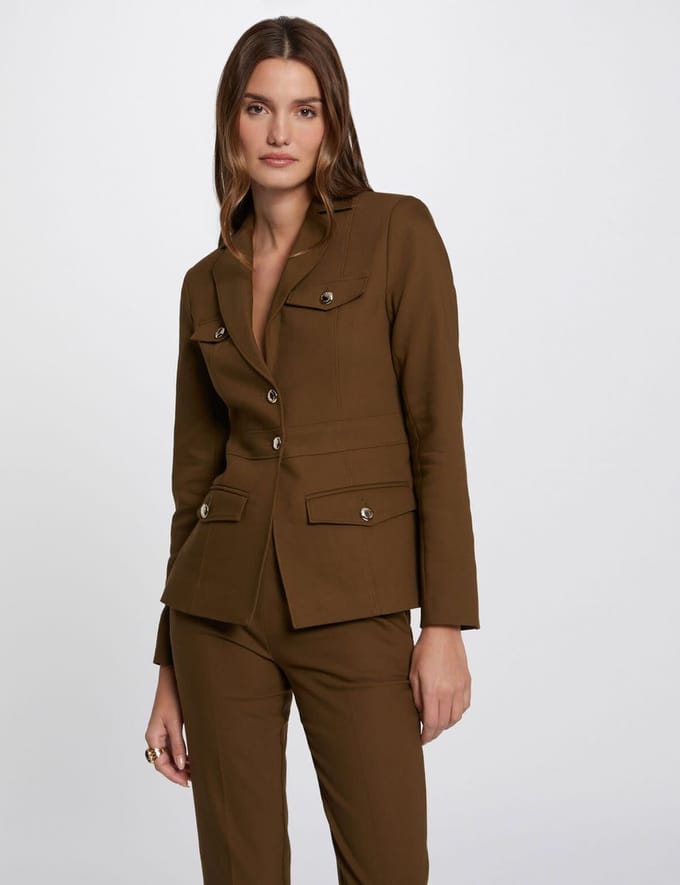 Morgan - Buttoned waisted jacket khaki green ladies' - Color: khaki green,Maat: 36