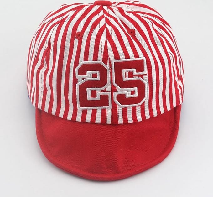 Baby petje | zonnehoed | baseball pet | strepen | rood