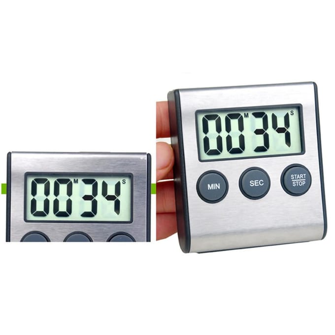 Digitale Mini Keukentimer Wekker Digitale Kooktimer Draagbare Magnetische Afteltimer voor gray