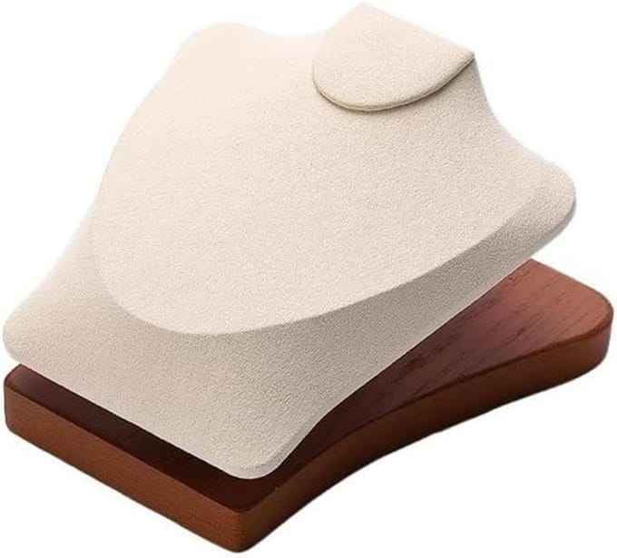 Sieraden Display - Hanger Standaard - Sieraden Tonen - Natuurlijke Houtbasis - 10 cm Hoog - Wit