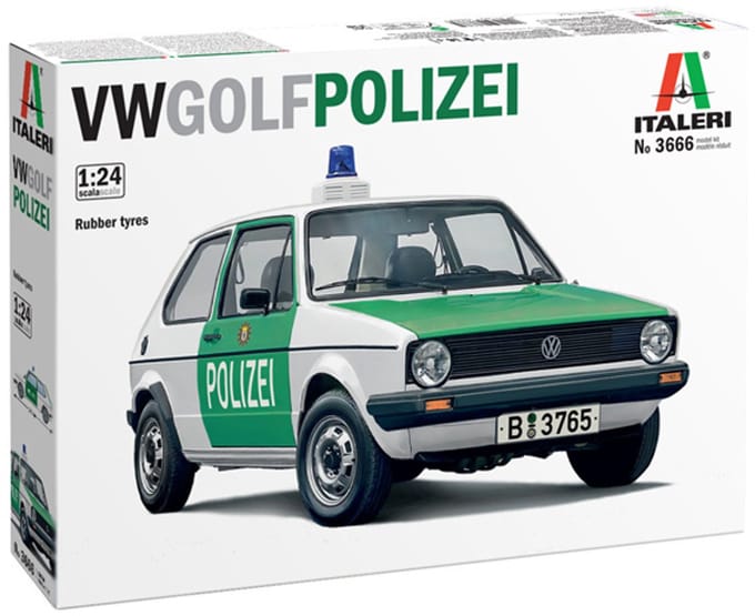 Italeri Modelbouwpakket Auto - 3666 Volkswagen VW Golf Polizei Plastic - 1:24 - Modelbouw
