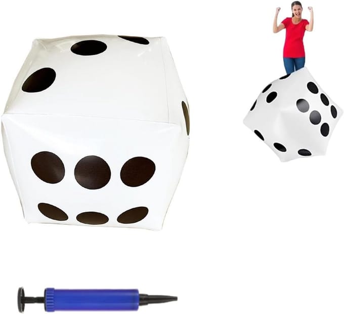 Grote Opblaasbare Dobbelsteen 30 cm met Luchtpomp voor Spellen