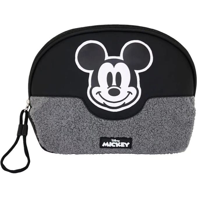 Reistasje, Toilettasje - Combinatie van Prachtig Kunstleder en Wol - Mickey Mouse - Disney (19x28x6 cm)